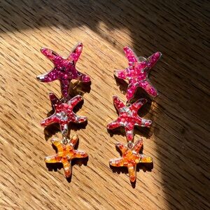 BaubleBar Starfish Earrings - Pink, Red, and Orange
